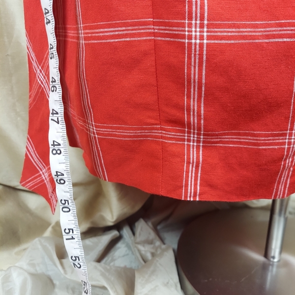 Evan Picone red linen blend wrap dress size 16 - Picture 6 of 10